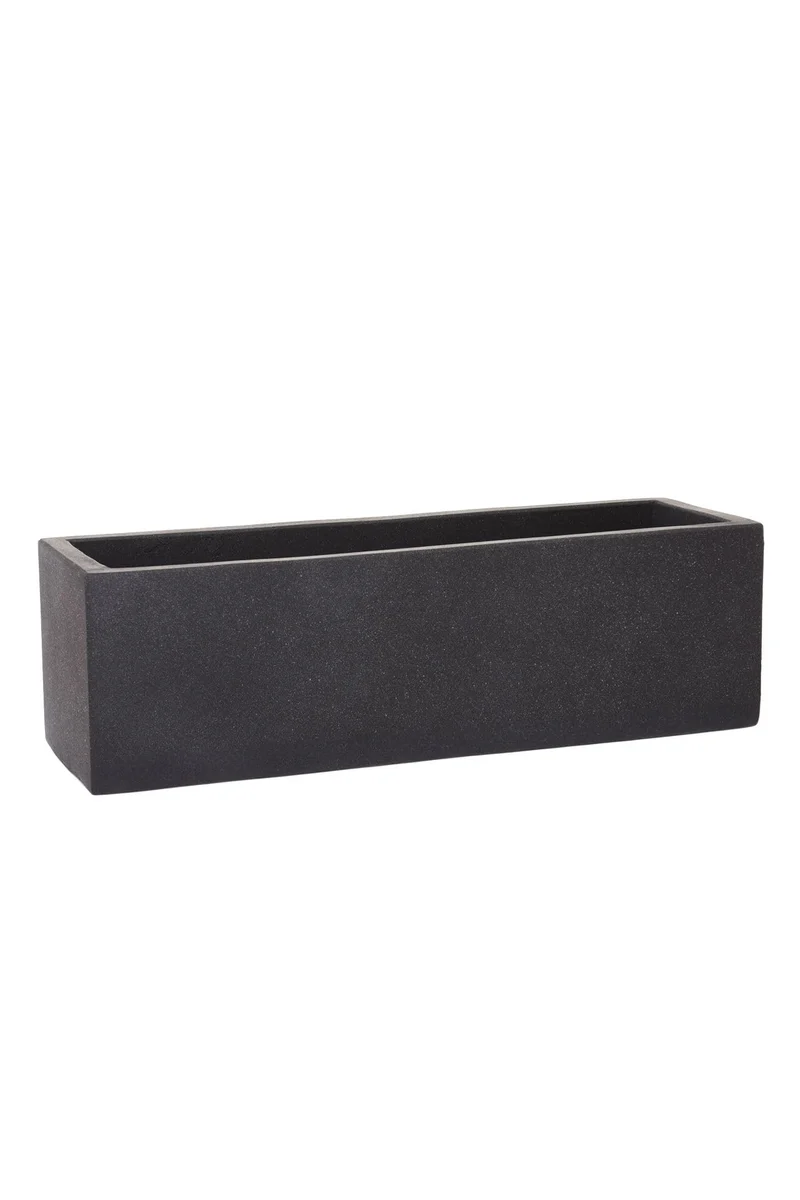 VIVANNO Balkonkasten FLOBO aus Beton - Blumenkasten Anthrazit - 18x60x18 cm