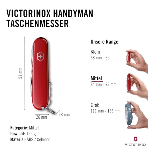 Victorinox Handyman Schweizer Taschenmesser, Multitool, 24 Funktionen, Rot