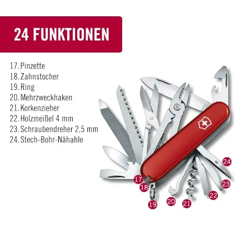 Victorinox Handyman Schweizer Taschenmesser, Multitool, 24 Funktionen, Rot