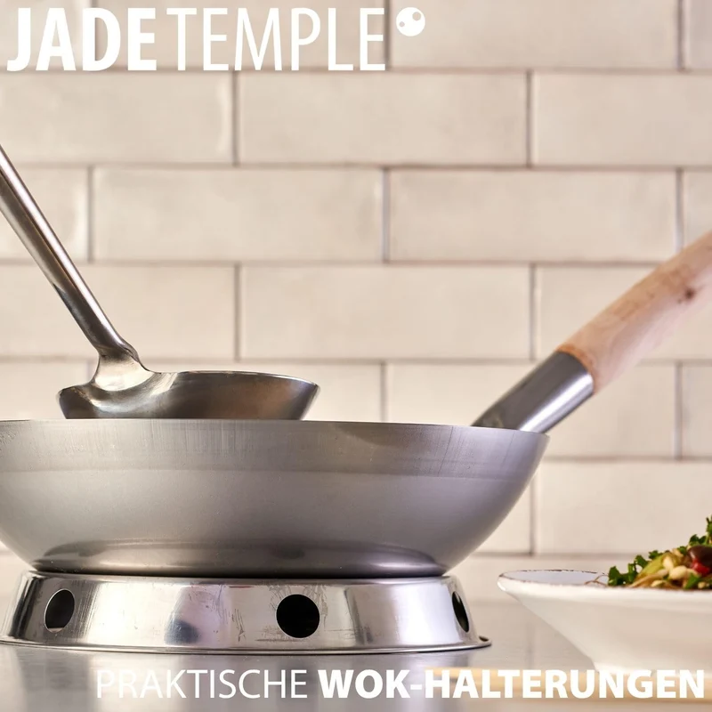JADE TEMPLE Ringhalterung für Woks, stainless steel, 20 cm Innendurchmesser, 25 cm Außendurchmesser, 1 x Ringhalterung für Woks, Silber
