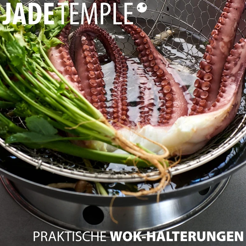 JADE TEMPLE Ringhalterung für Woks, stainless steel, 20 cm Innendurchmesser, 25 cm Außendurchmesser, 1 x Ringhalterung für Woks, Silber