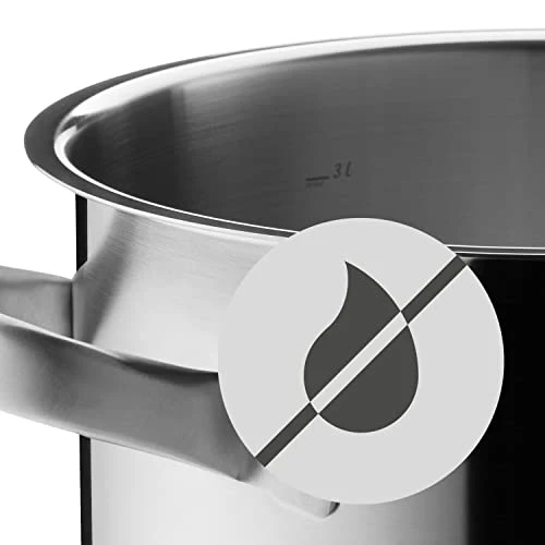 WMF Gourmet Plus Kochtopf groß 20cm, Metalldeckel mit Dampföffnung, Fleischtopf Induktion 3,9l, Cromargan Edelstahl mattiert, Nudeltopf mit Innenskalierung