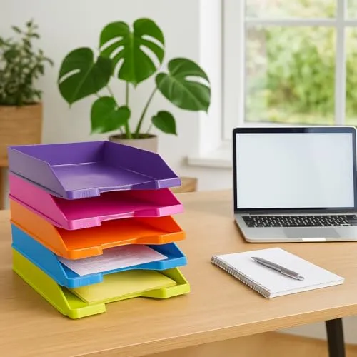 HAN Briefablage · 34,8L x 25,5B x 6,5H cm · [Limette, Pink, Violett, Hellblau, Orange]