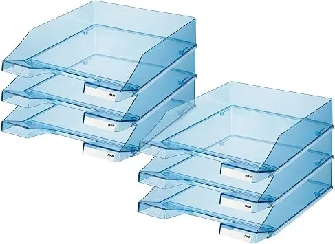 HAN Briefablage · 35L x 26B x 7H cm · Transparent-blau