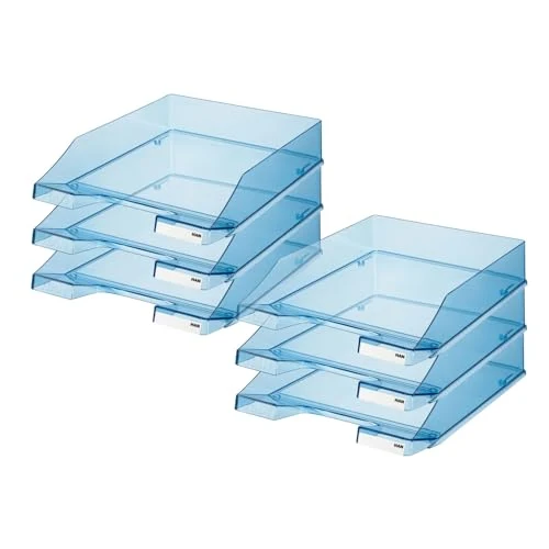 HAN Briefablage · 35L x 26B x 7H cm · Transparent-blau
