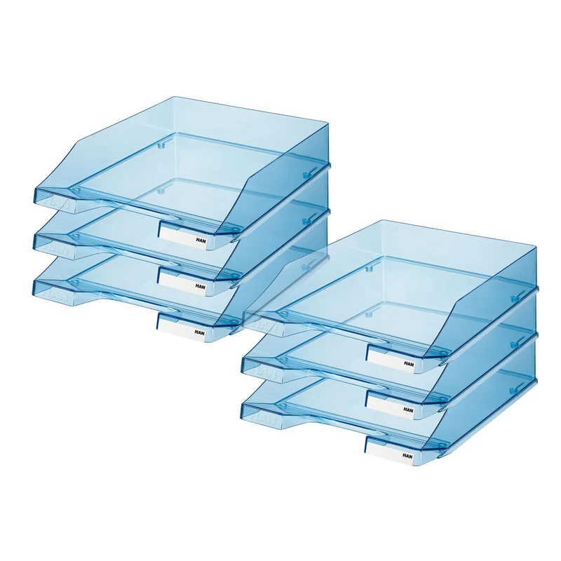 HAN Briefablage · 35L x 26B x 7H cm · Transparent-blau