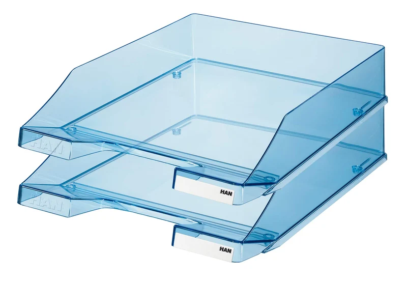 HAN Briefablage · 35L x 26B x 7H cm · Transparent-blau