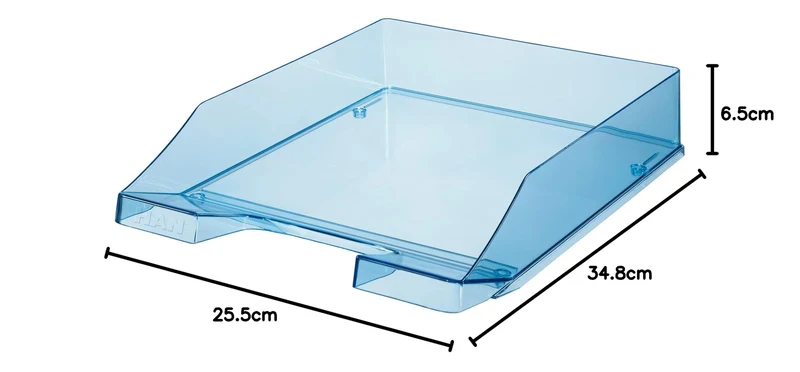 HAN Briefablage · 35L x 26B x 7H cm · Transparent-blau