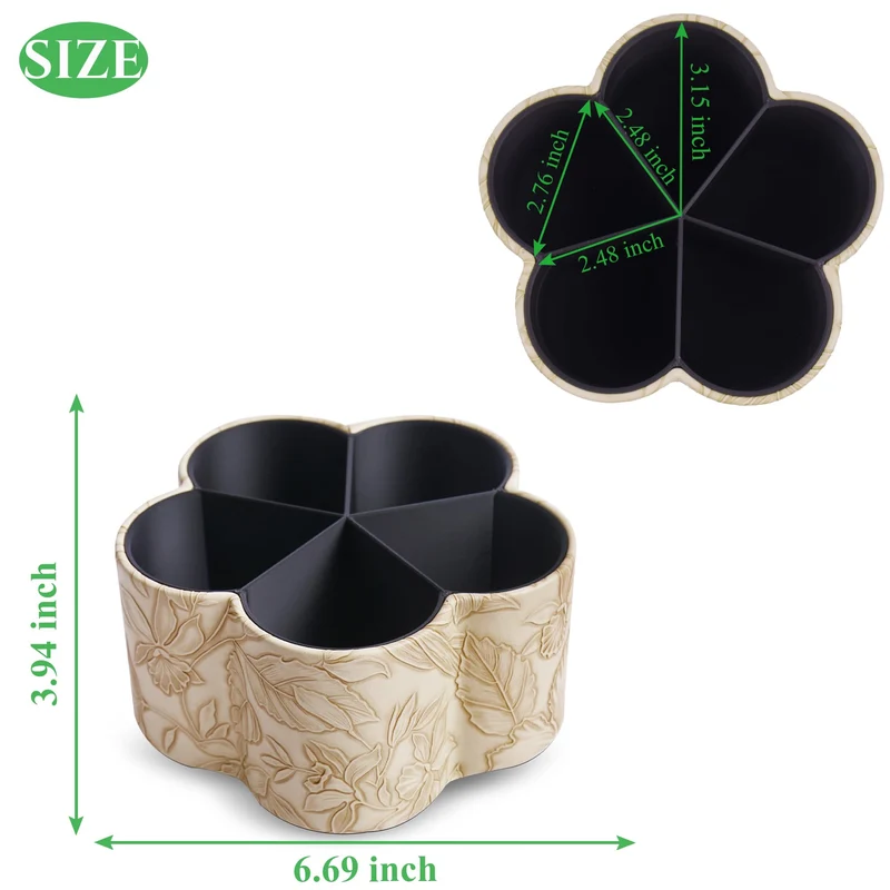 Czzmy Schreibtisch-Organizer · 15T x 15B x 7H cm · 1-2flower Apricot