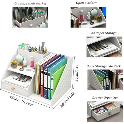Kaishuai Schreibtisch-Organizer · 28T x 41B x 34H cm · Weiß