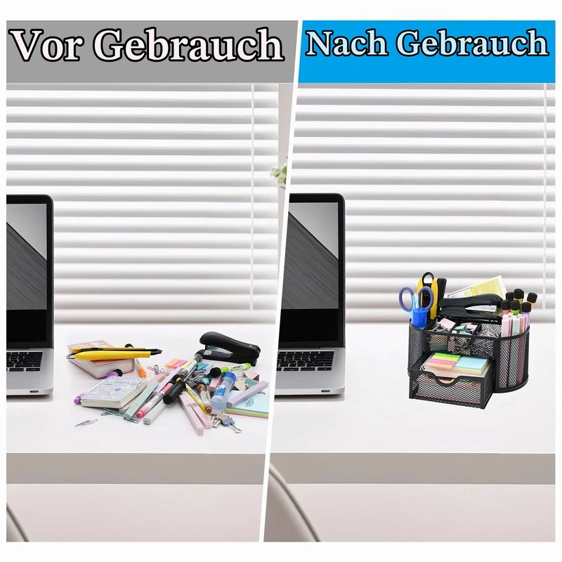 YIWONFU Schreibtisch-Organizer · 10,5T x 11B x 10,5H cm · Schwarz