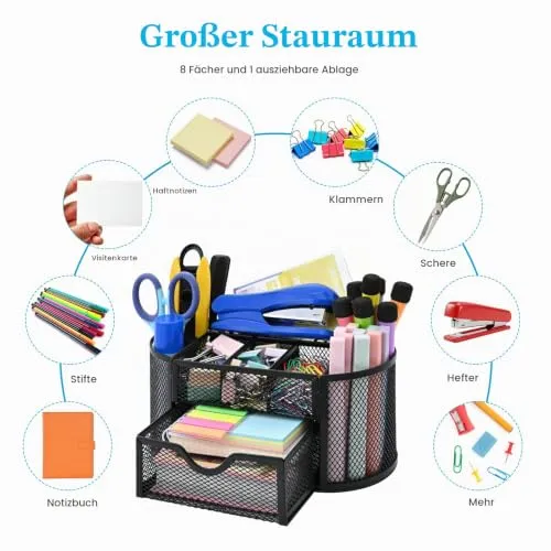 YIWONFU Schreibtisch-Organizer · 10,5T x 11B x 10,5H cm · Schwarz