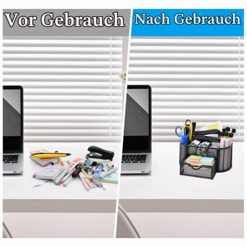 YIWONFU Schreibtisch-Organizer · 10,5T x 11B x 10,5H cm · Schwarz
