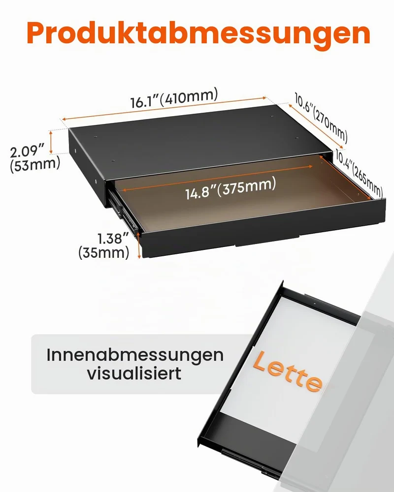 PUTORSEN Schreibtisch-Organizer · 27T x 41B x 5,3H cm · Schwarz