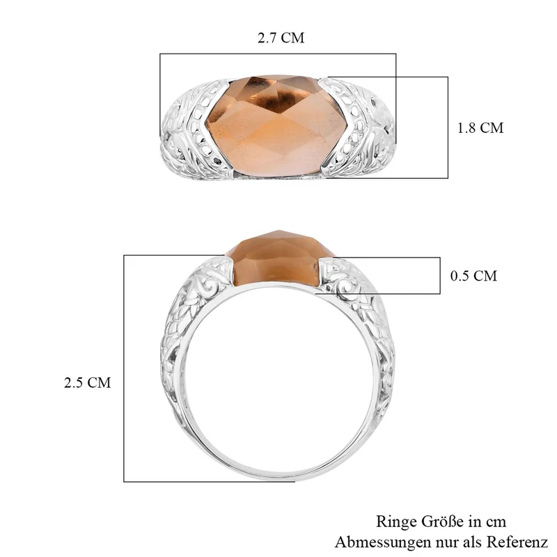 Exklusiver Schliff - Citrin Ring aus 925 Silber, , ca. 7.81 ct