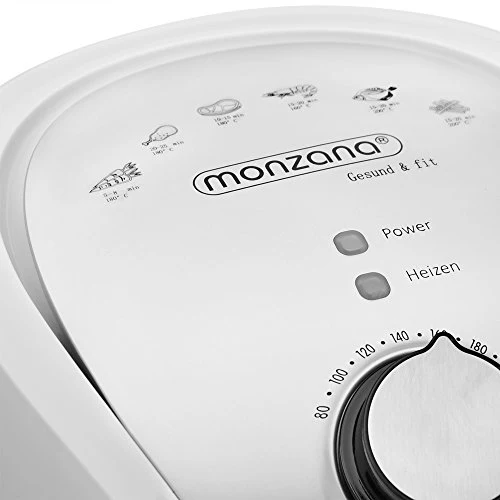 MONZANA® Heißluftfritteuse 3,6L Edelstahl - Air Fryer Mit Antihaftbeschichtung, Timereinstellung, Temperatureinstellung 80-200°C, 1500W, Spülmaschinengeeignet, Automatische Abschaltung