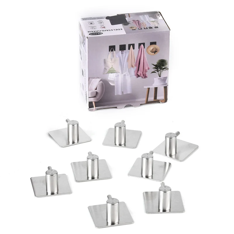 8er Set Metallhaken-Schwarz aus Eisen, 316L Edelstahl , 4.5 cml; Schwarz