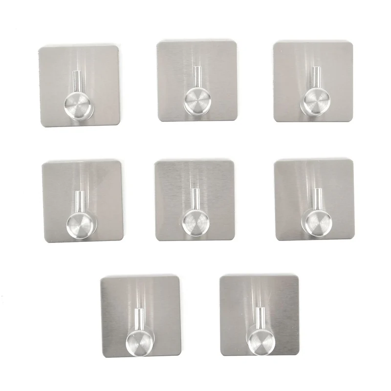 8er Set Metallhaken-Schwarz aus Eisen, 316L Edelstahl , 4.5 cml; Schwarz