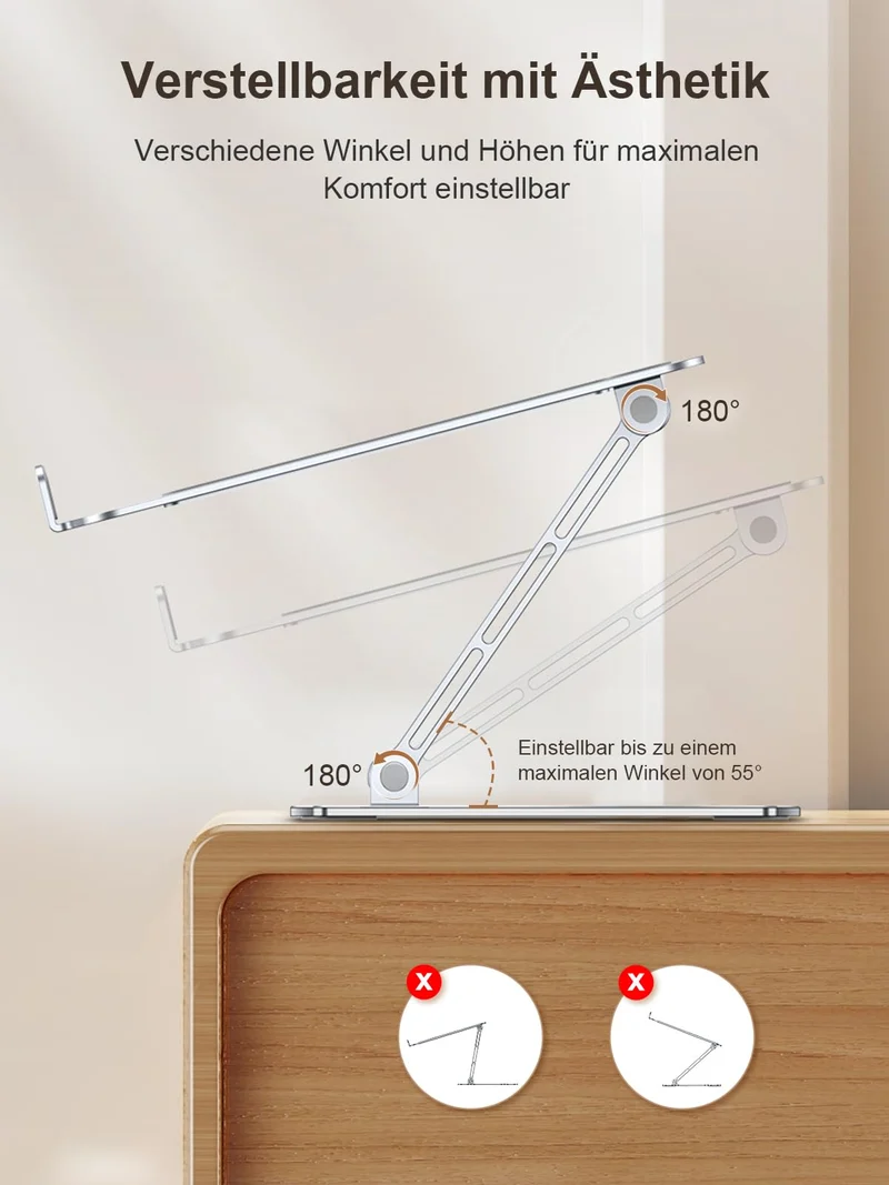 CIRYCASE Laptop Ständer Höhenverstellbar, Schnell Kühlender Laptop Stand