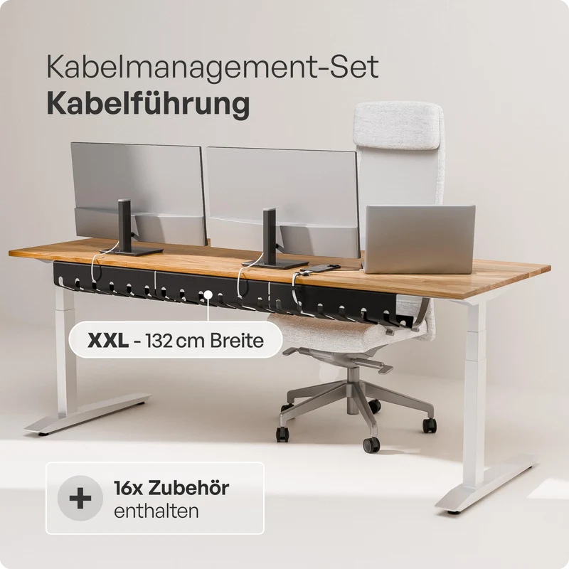 pamo Kabelorganisation · 3er Set · Schwarz