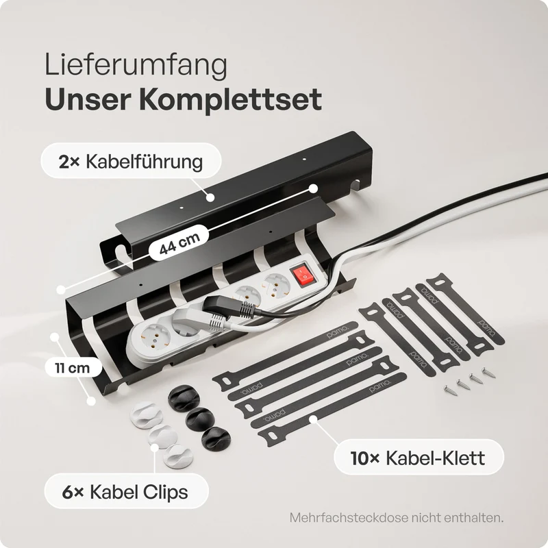 pamo Kabelorganisation · 2er Set · Schwarz