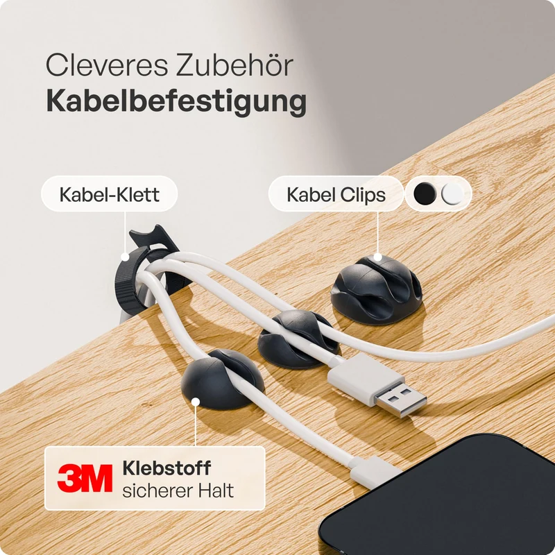 pamo Kabelorganisation · 2er Set · Schwarz