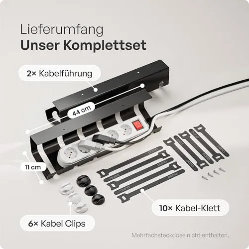 pamo Kabelorganisation · 2er Set · Schwarz