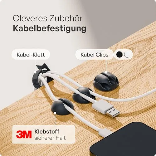 pamo Kabelorganisation · 2er Set · Schwarz
