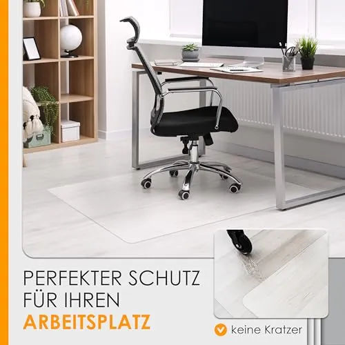 Bodenschutzmatte - Robuste Bürostuhlunterlage für Hartböden, rutschfest und Einfach zu Reinigen, Verschiedene Größen - Made in Germany (90x120cm)