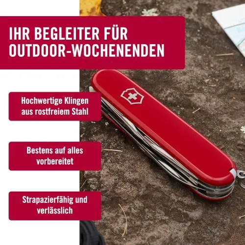 Victorinox Schweizer Taschenmesser Hiker Multitool, 13 Funktionen, Rot