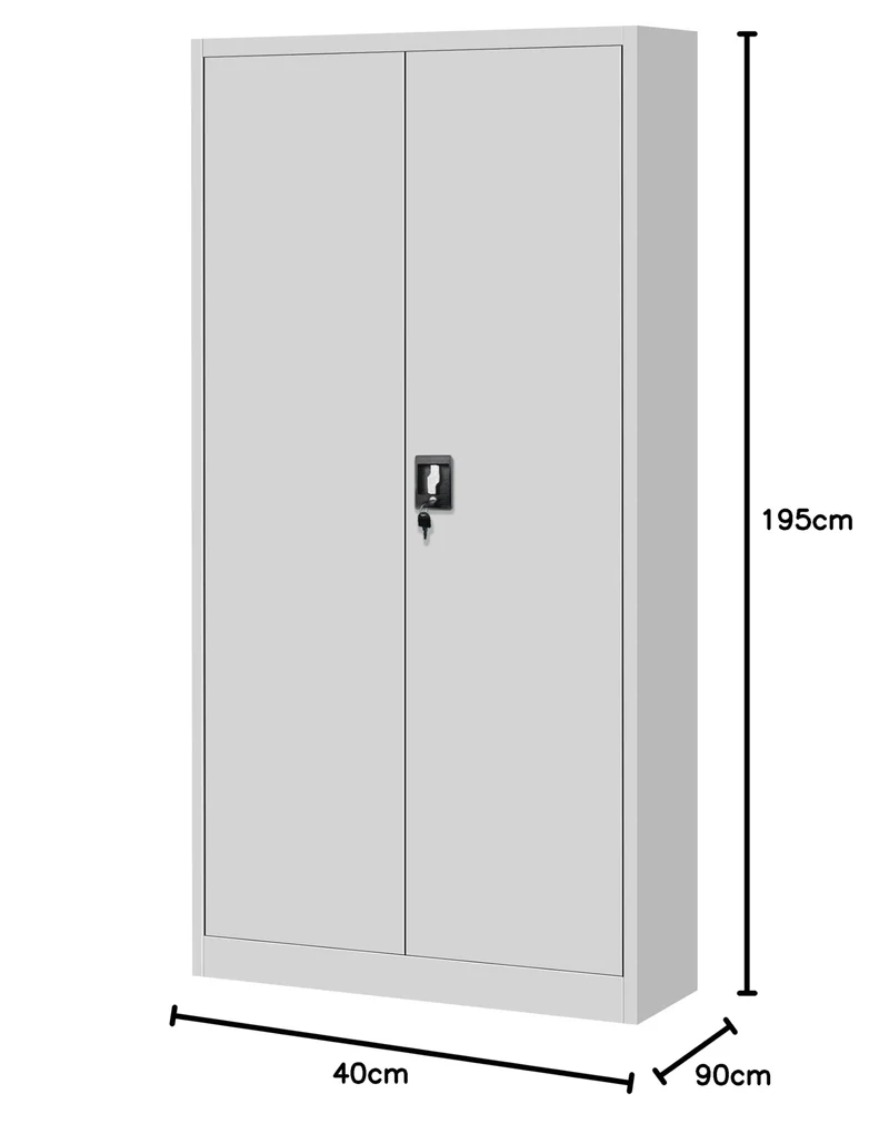 Jan Nowak Aktenschrank Metall abschließbar, Büroschrank, 195x90x40 cm