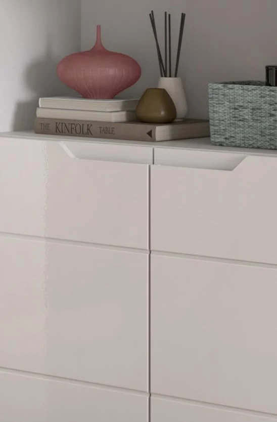 xonox.home Homeoffice Solero Büroschrank Stauraumregal Büro-Aufbewahrung Dokumentenschrank Büromöbel in Front weiß Hochglanz tiefzieh Korpus weiß, , ca.76x193x37 cm