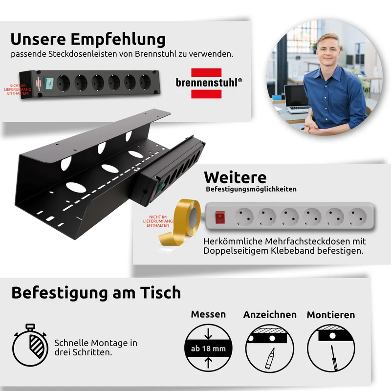 interpick Kabelorganisation · schwarz · 1 Stück