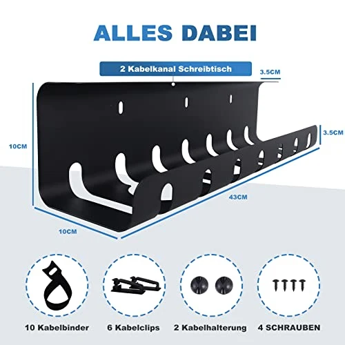 HiBeauty PRO Kabelorganisation · 2 Stück · Einschrauben Schwarz