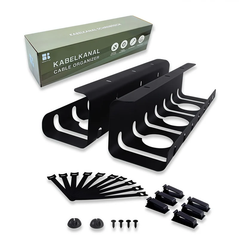 HiBeauty PRO Kabelorganisation · 2 Stück · Einschrauben Schwarz