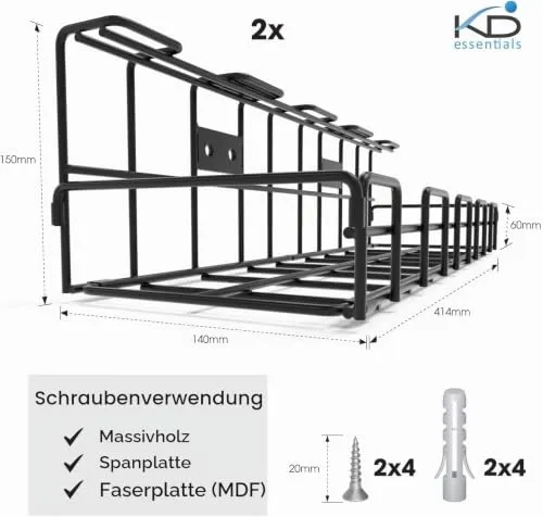 KD Essentials Kabelorganisation · Schwarz · 2x L · Single