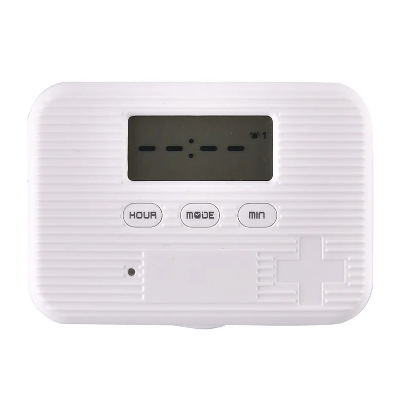 6-Fach Pillendose mit Timer, 9.5x6.5x2cm, Weiß