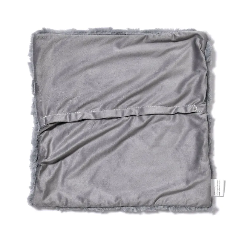 Superweicher Mikroplusch 2er Set Sofa-Kissenbezüge mit Rautenmuster, 45 x 45 und 60 x 60 cm, Dunkelgrau