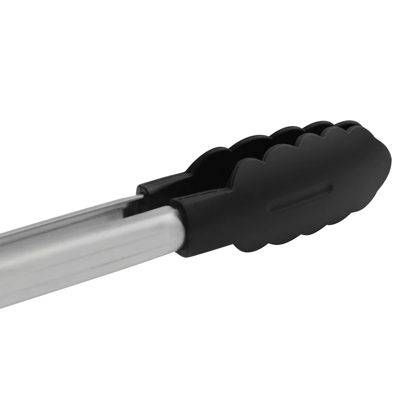 Cuisipro Küchenzange Edelstahl mit Nylon-Enden, 24 cm, Grillzange Edelstahl mit Verriegelungsmechanismus, Hitzebeständige Kochzange bis 220°C, Nudelzange mit rutschsicheren Enden