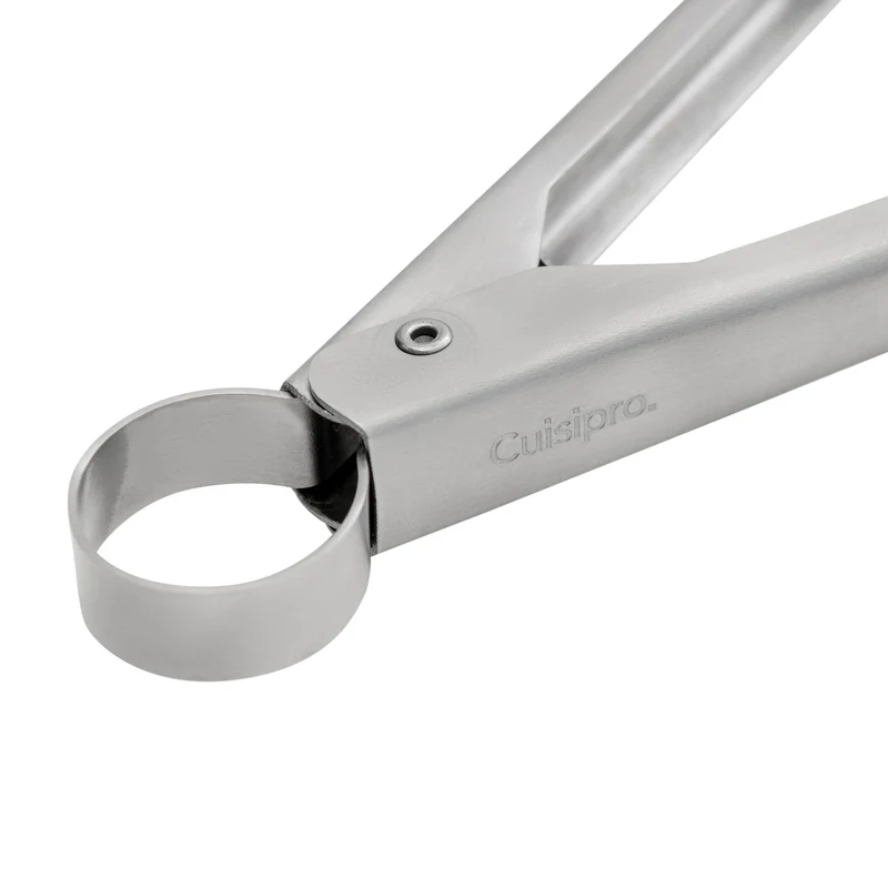 Cuisipro Küchenzange Edelstahl mit Nylon-Enden, 24 cm, Grillzange Edelstahl mit Verriegelungsmechanismus, Hitzebeständige Kochzange bis 220°C, Nudelzange mit rutschsicheren Enden