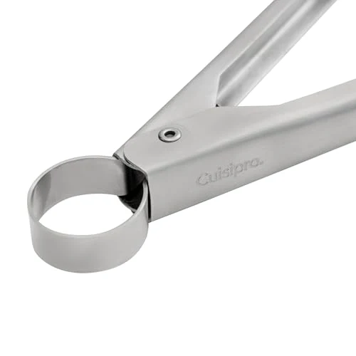 Cuisipro Küchenzange Edelstahl mit Nylon-Enden, 24 cm, Grillzange Edelstahl mit Verriegelungsmechanismus, Hitzebeständige Kochzange bis 220°C, Nudelzange mit rutschsicheren Enden