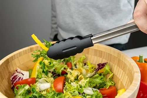 Cuisipro Küchenzange Edelstahl mit Nylon-Enden, 24 cm, Grillzange Edelstahl mit Verriegelungsmechanismus, Hitzebeständige Kochzange bis 220°C, Nudelzange mit rutschsicheren Enden