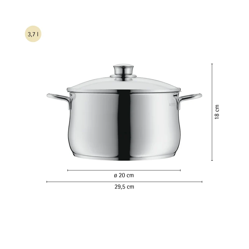 WMF Diadem Plus Kochtopf Induktion 20 cm – 3,7 l, spülmaschinenfest