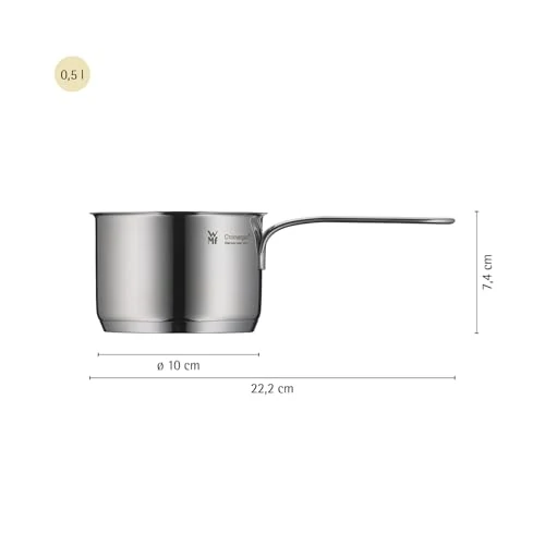 WMF Mini Stielkasserolle 10cm, klein, ohne Deckel, Kleiner Topf Induktion 0,5l, Cromargan Edelstahl, Kochtopf klein, stapelbar, für kleine Portionen, Singlehaushalt