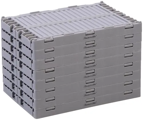 Rosenstein & Söhne Klappbox stabil: 16er-Set Kunststoff-Aufbewahrungskisten, stapelbar, 21 x 14 x 8 cm (Desktop-Aufbewahrungskorb, Einkaufsboxen)
