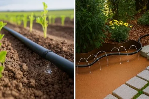 Tropfschlauch Perlschlauch Tropfrohr Gartenbewässerung Tropfbewässerung Tropfrohr Gartenschlauch Bewässerungsschlauch 16 mm Tropferabstand 33cm ab 25 bis 400M (25m)