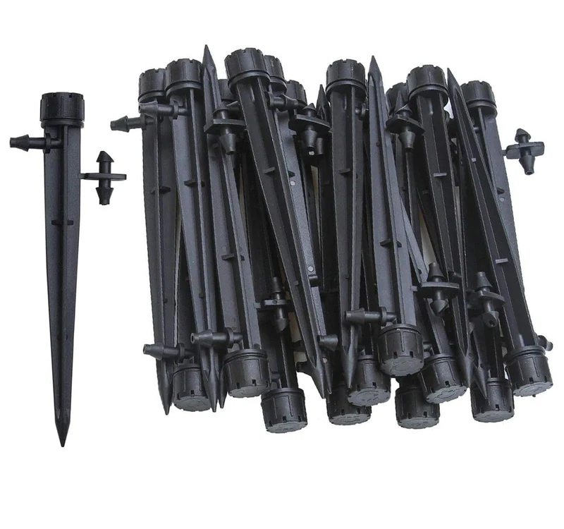 Tropfer mit Verbinder für 4mm / 7mm Rohr, Tropfbewässerung Einstellbar Pflanze Garten Wasser Bewässerung, 50 Stück