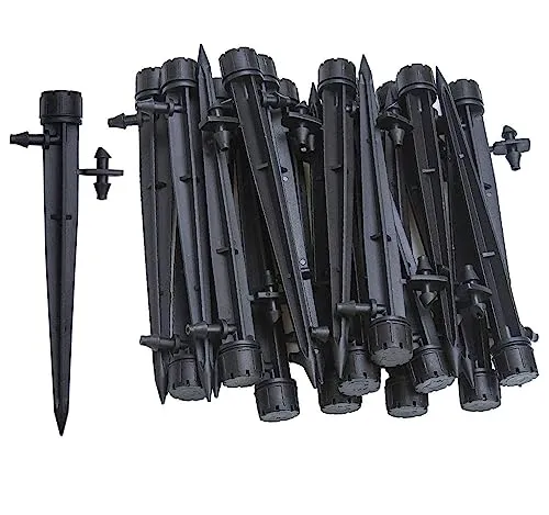 Tropfer mit Verbinder für 4mm / 7mm Rohr, Tropfbewässerung Einstellbar Pflanze Garten Wasser Bewässerung, 50 Stück