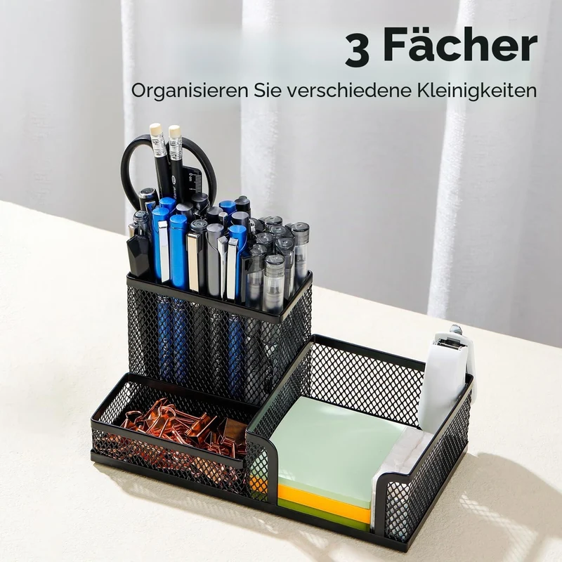 deli Schreibtisch-Organizer · 9T x 20B x 9H cm · Schwarz