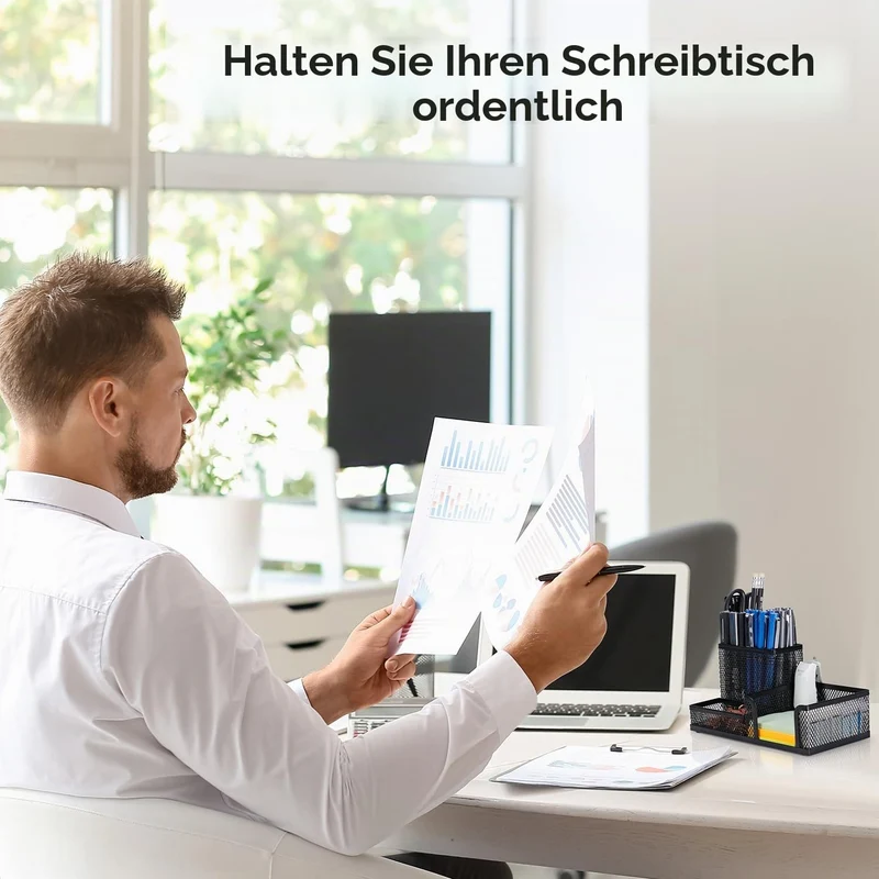 deli Schreibtisch-Organizer · 9T x 20B x 9H cm · Schwarz